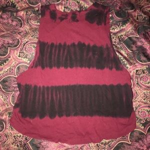 Tie-dye burgundy crop top